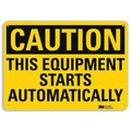 Caution Sign, 7 in Height, 10 in Width, Aluminum, Vertical Rectangle, English