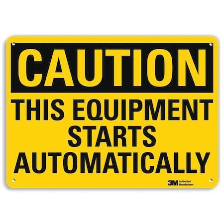 Caution Sign, 7 in Height, 10 in Width, Aluminum, Vertical Rectangle, English
