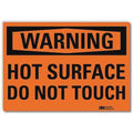Warning Sign, 5 in H, 7 in W, Reflective Sheeting, Horizontal Rectangle, English, U6-1125-RD_7X5