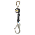Self-Retracting Lifeline, Steel Rebar Hook, Steel Carabiner, 1 Leg, 310lb. Wt. Capacity, 6 ft. L