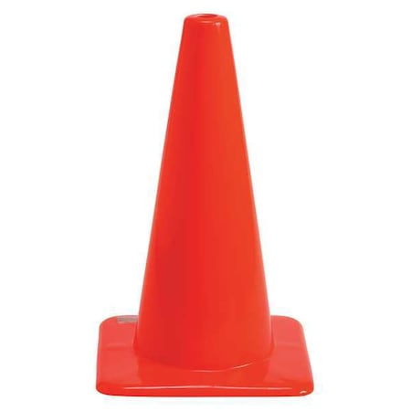 Traffic Cone, Vinyl, Non-Reflective, 18 Height, Orange