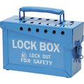 Group Lockout Box,Heavy Duty Steel,Blue