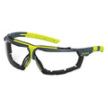 Safety Glasses, Anti-Fog & Anti-Scratch, Clear Lens, Charcoal Frame, Half-Frame