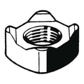 Square Weld Nut, M10-1.50, Steel, 17 mm Wd, 22 mm Lg, 8 mm Ht, 100 PK