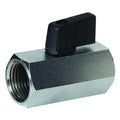 1/4" FNPT Nickel Brass Mini Ball Valve Inline