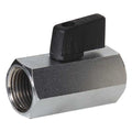 1/8" FNPT Nickel Brass Mini Ball Valve Inline