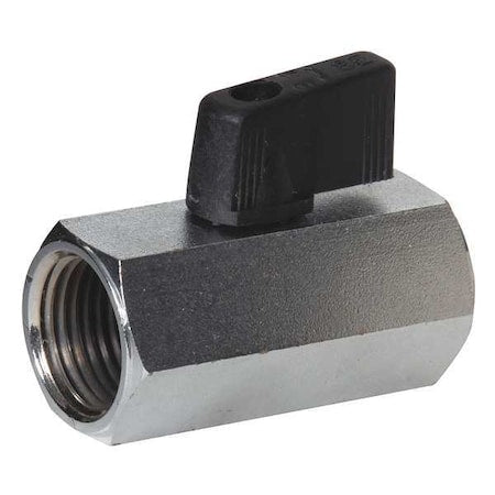1/8" FNPT Nickel Brass Mini Ball Valve Inline