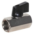 1/8" FNPT Nickel Brass Mini Ball Valve Inline