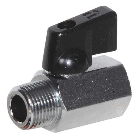 3/8" FNPT x MNPT Nickel Brass Mini Ball Valve Inline