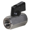1/2" FNPT Stainless Steel Mini Ball Valve Inline