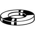 Flat Washer, For Screw Size 1 1/2" ,Steel Zinc Yellow Finish, 5 PK