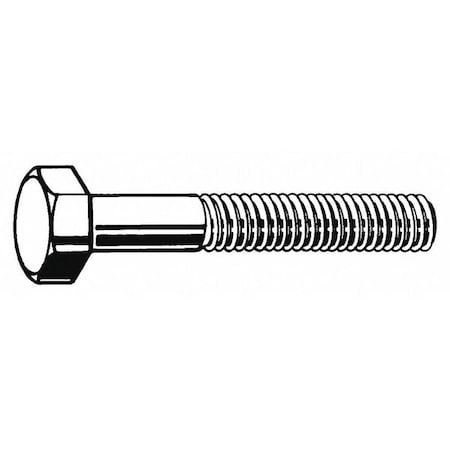 Grade 5, 7/8"-9 Hex Head Cap Screw, Zinc Plated Steel, 3 in L, 5 PK