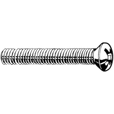 M8-1.25 x 40 mm Phillips Oval Machine Screw, Zinc Plated Steel, 50 PK