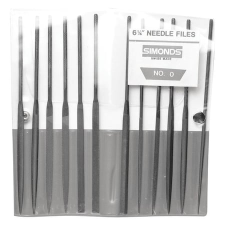 Needle File Set,5-1/2in.L,Swiss,12 pcs.