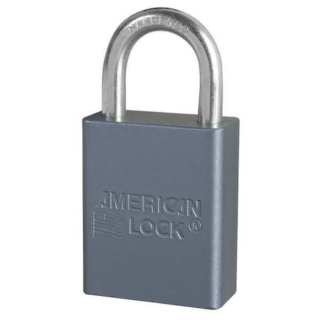 Lockout Padlock, Keyed Alike, Aluminum, Silver, 1 in Shackle Height, 1 1/2 in Body Width