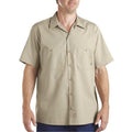 Men's Short Sleeve Industrial Work Shirt, Cotton/Polyester, Button, Tan, XL