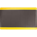 Antifatigue Mat, 3 ft L x 10 ft W, 11/16 in Thickness, Rubberized, Black/Yellow