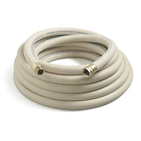 1/2" ID x 50 ft EPDM Coupled Washdown Hose 300 PSI WT