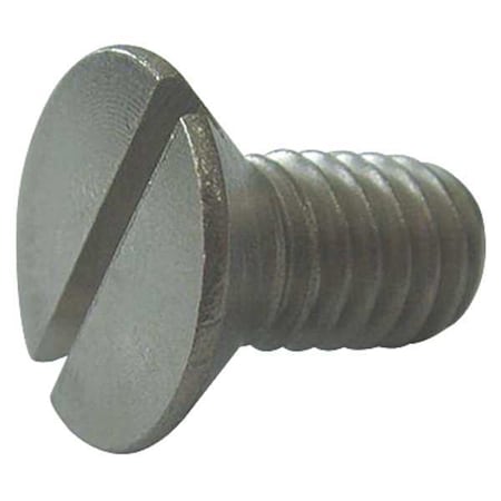 1/2"-13 x 1-1/2 in Slotted Flat Machine Screw, Plain 18-8 Stainless Steel, 10 PK