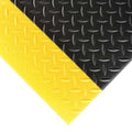 Antifatigue Mat, Diamond Plate, 3 ft x 5 ft, 1/2 in Thick, Black with Yellow Border, PVC Foam