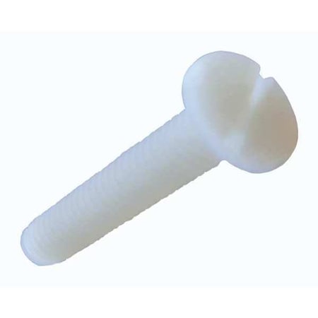 #4-40 x 1 in Slotted Pan Machine Screw, Plain Nylon 6/6, 50 PK