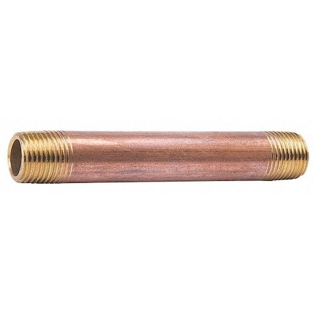 1/2" MNPT x 1-1/2" TBE Red Brass Pipe Nipple Sch 40