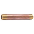 3/4" MNPT x 12" TBE Red Brass Pipe Nipple Sch 80