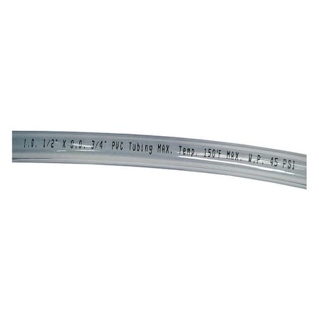 Tubing,1/2 I.D.,100 ft.,Clear,Flexible