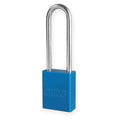 Lockout Padlock, Keyed Different, Aluminum, Blue, 3 in Shackle Height, 1 1/2 in Body Width