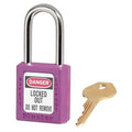 Zenex Thermoplastic Safety Padlock, 1-1/2 in Wide with 1-1/2 in Tall Shackle, Purple