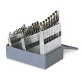 29PC 135 Degree Heavy-Duty Mechanics Length Drill Set Cle-Line 1876 Black & Gold HSS 1/16-1/2x1/64