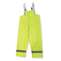 Hi-Visibility Rain Bib Overall, Polyester/PVC, 31 in Inseam, 44 in to 46 in Waist, Green/Yellow, XL