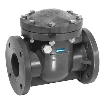 Swing Check Valve, SC Series, 4 in, Flange x Flange, Inline Swing, PVC Body
