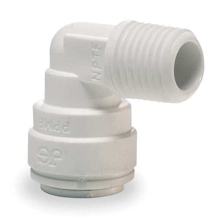 Push-Fit Elbow Fitting, 1/4 in Tube Size, Acetal, Gray, 10 PK
