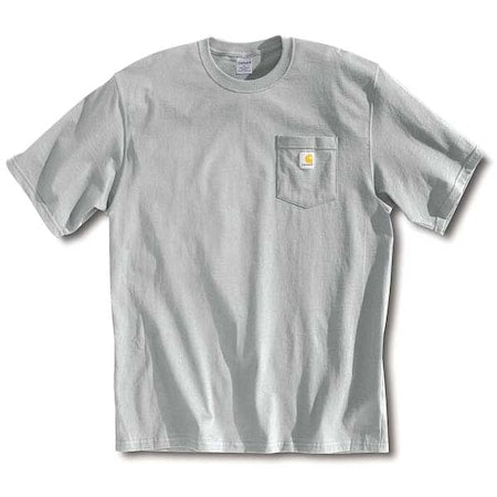 Men's T-Shirt, 100% Cotton, Pullover, 1 Pocket(s), Gray, S