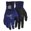 Coated Gloves, Polyurethane, Smooth, Palm, 3 Abrasion Level, Blue, XL (10) 1 PR