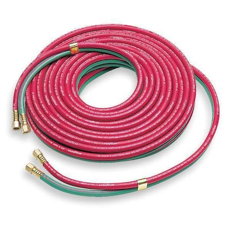 Twin Line Welding Hose,1/4" ID x 50 ft.