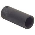 WESTWARD 1/2 in Drive Impact Socket Deep Socket, Black Oxide, Steel,15 mm