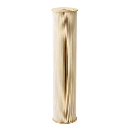 Pleated Filter Cartridge, 20 gpm, 1 Micron, 4-1/2" O.D., 20 in H