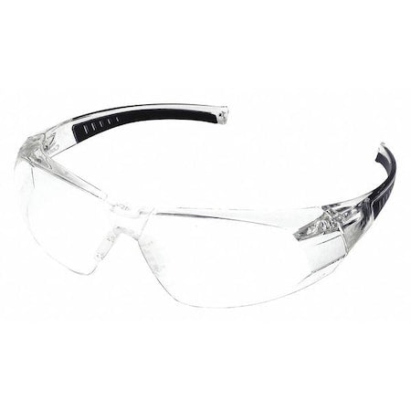Safety Glasses, Addison Series, Anti-Scratch, Frameless, Wraparound, Clear Arm, Clear Lens