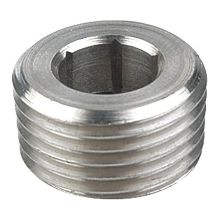 1-1/4 in 316L Stainless Steel Hex Socket Plug, MNPT, Class 150, 3/4 in Hex