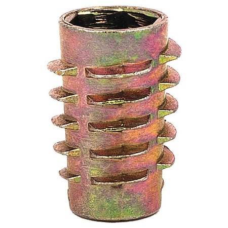 Hex Drive Threaded Insert, 5/16"-18 Int Thrd Sz, 25/32 in L, 9/16 in Dia., Zinc Alloy, Plain, 50 PK