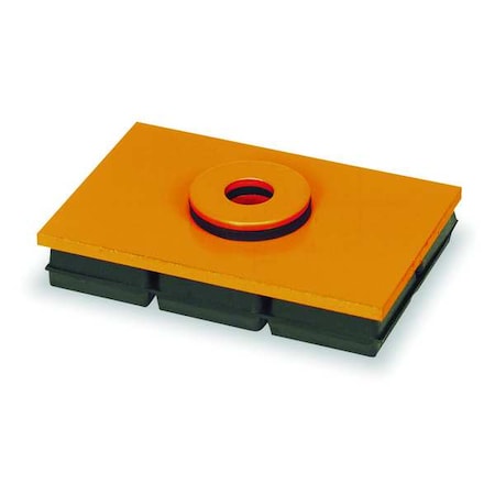 Vibration Iso Pad,4x4x1 In,w/Hole