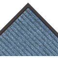 Entrance Mat, Indoor, Polypropylene, Ribbed Surface, Vinyl Back, 3/8 in Thick, 3 ft x 5 ft, Blue