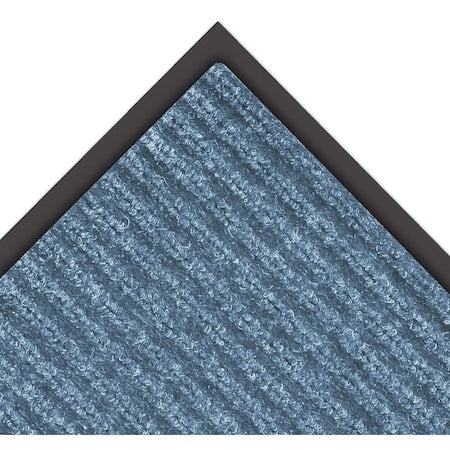 Entrance Mat, Indoor, Polypropylene, Ribbed Surface, Vinyl Back, 3/8 in Thick, 3 ft x 5 ft, Blue