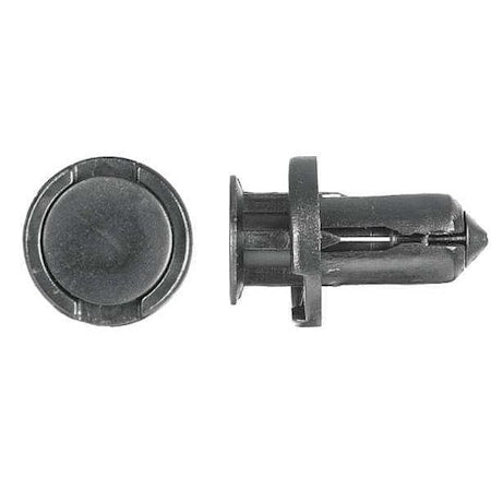Push-In Rivet, Dome Head, 10 mm Dia., 15 mm L, Nylon Body, 15 PK