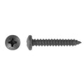 Sheet Metal Screw, #8 x 15/16 in, Black Phosphate Steel Pan Head Phillips Drive, 100 PK