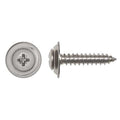 Sheet Metal Screw, #10 x 1 in, Chrome Plated Steel Oval Head Phillips Drive, 100 PK