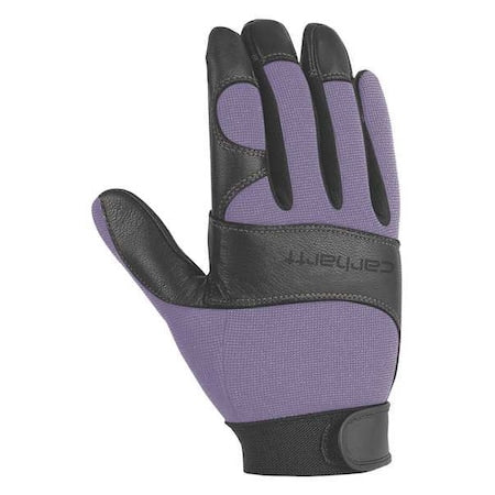 Mechanics Gloves, Pigskin Leather Palm, M, Blue Dusk/Black