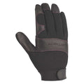 Mechanics Gloves, Pigskin Leather Palm, S, Black/Rose Stitching